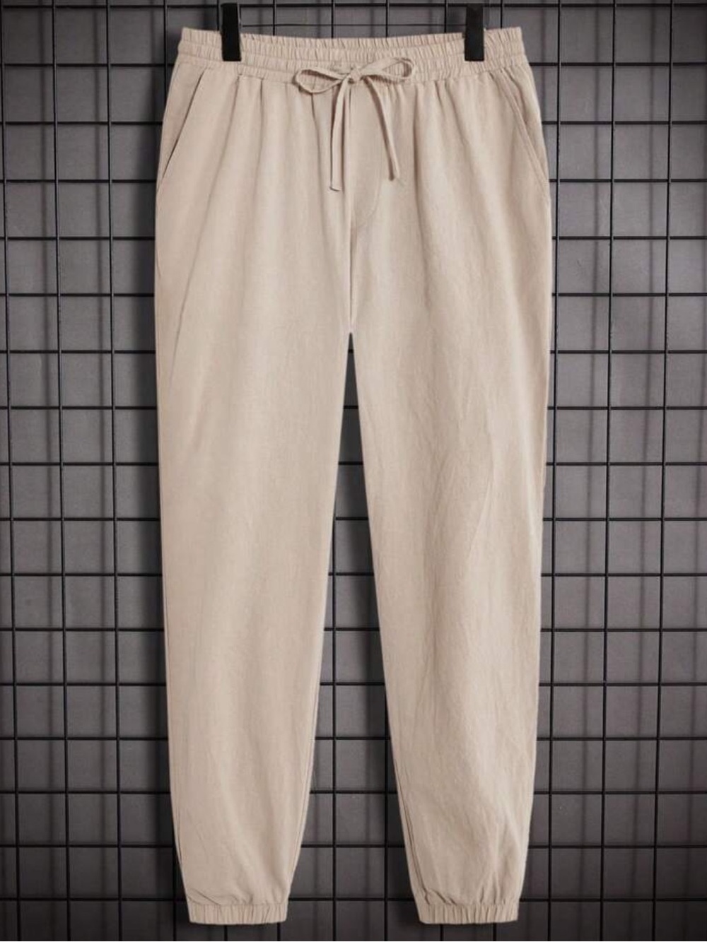 SHEIN Khaki Drawstring Elastic Waist Jogger Pants